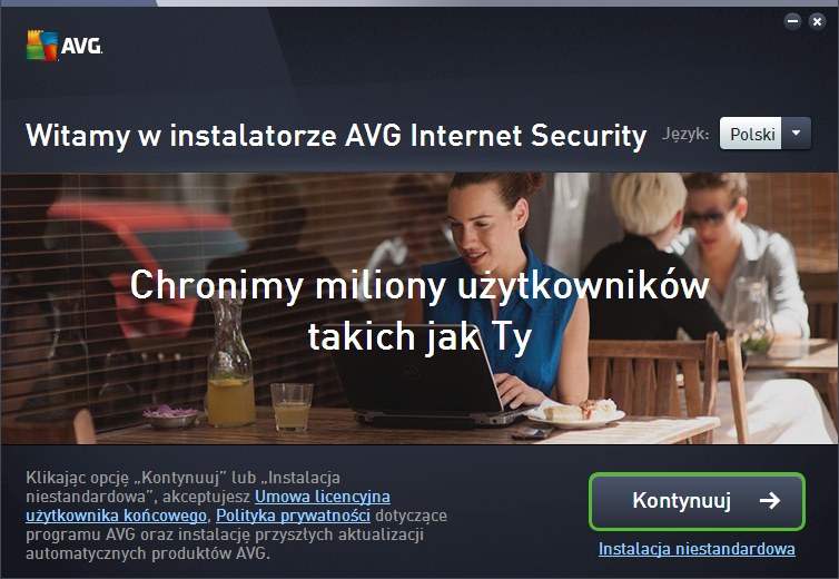 3. Proces instalacji systemu AVG Do zainstalowania systemu AVG AntiVirus na komputerze konieczny jest najnowszy plik instalacyjny.