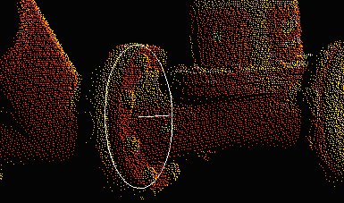 CWFITPATCH CloudWorx Fit Point Cloud Patch Polecenie to otwiera okno dialogowe Fit Patch, z najlepszym wpasowaniem płaskiego obszaru z jednego lub więcej wskazanych punktów na chmurze punktów.