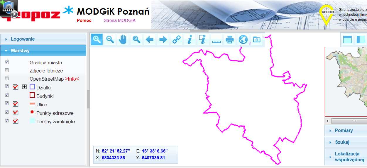 2. Opis portalu Portal do obsługi zgłoszeń prac geodezyjnych dla geodetów ma 2 funkcje: Zgłaszanie prac geodezyjnych oraz Przeglądanie zgłoszonych prac geodezyjnych.