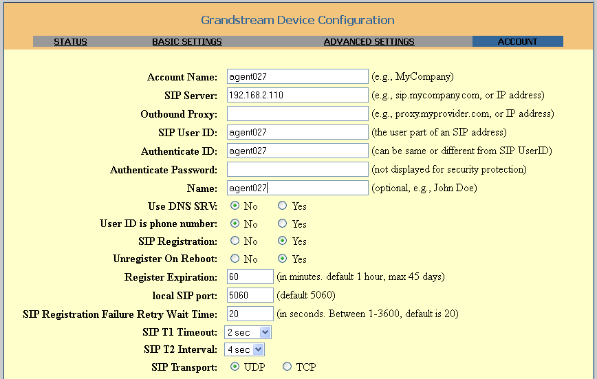 4.3 Grandstream BT 200.