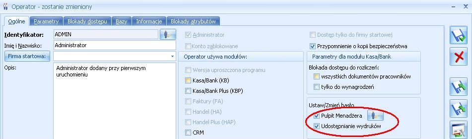 Str. 22 Comarch OPT!MA Pulpit Menadżera v. 5.3 W celu udostępnienie danej bazy w Comarch OPT!MA Pulpit Menadżera należy w Konfiguracji Comarch OPT!