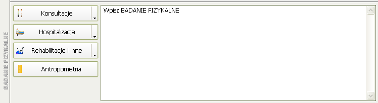 Po przeprowadzeniu wywiadu medycznego wpisz informacje uzyskane od pacjenta w przeznaczone do tego pole tekstowe - Wywiad.