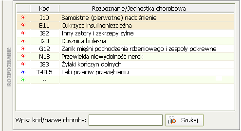 Otworzy się okno zawierające historię wpisów: Wybierz Wybierz Wybierz aby dodać nowš informacje aby edytować wybranš informacje aby usunšć wybranš informacje Po zapoznaniu sie z informacjami, kliknij