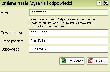 Zmiana hasła użytkownika Aby zmienić swoje hasło dostępowe lub pytania pomocnicze, na ekranie głównym kliknij strzałkę Z rozwiniętego menu dodatkowego wybierz opcję Zmień hasło, tak jak to jest