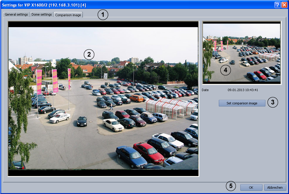 Bosch Recording Station Standardowa konfiguracja pl 31 4.2.5 Ustawianie obrazu porównawczego Menu Kamery IP i enkodery > Obszar Kamery IP MPEG4/H.