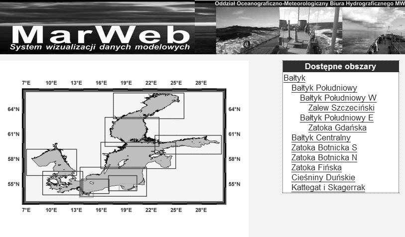 MarWeb 2 jest systemem, który pobiera i przetwarza dane pochodzące z modeli numerycznych w celu wizualizacji prognozowanych pionowych i horyzontalnych rozkładów parametrów hydrofizycznych i falowania.