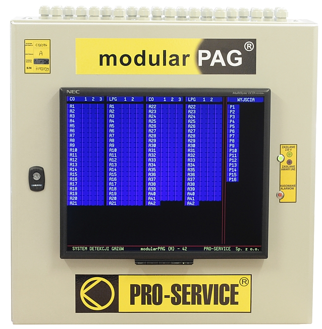 1. Obszar zastosowań Skalowalna Jednostka Centralna typu modularpag jest urządzeniem stacjonarnym, przeznaczonym do kontroli stanu czujników gazowych, wizualizacji tych stanów oraz autonomicznego