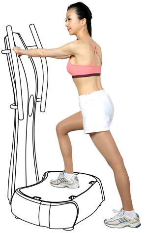 SCHEMAT ĆWICZEŃ Postępuj zgodnie z instrukcją, aby uzyskać najlepszą efektywność. 1 CZĘŚĆ: mięśnia udowego, piszczele - Stań na środku podkładki tak, aby utrzymać równowagę.