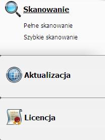 właściwym poziomie, kolory żółty i czerwony wskazują na zagrożenie ochrony, związane z nieprawidłową konfiguracją systemu lub błędnym działaniem programu Kaspersky Anti-Virus.