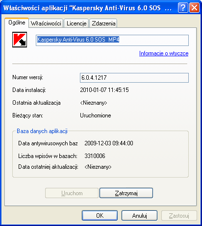 Rysunek 13. Okno właściwości aplikacji. Zakładka Ogólne Aby zatrzymać lub uruchomić aplikację na zdalnym komputerze: 1.