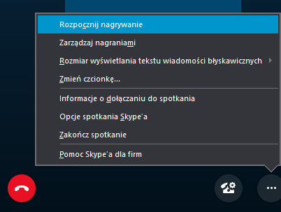 Blaski i cienie synchronicznego szkolenia na odległość Rysunek 9. Widok menu z opcjami do zarzadzania nagraniami zajęć.