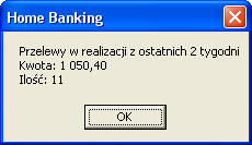 9. Przelewy na określoną kwotę 10. Przelewy do Urzędów Skarbowych 11. Przelewy ZUS 12. Przelewy wybranego operatora 13. Przelewy z wybranej paczki 14.