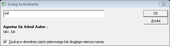 Okno obsługiwane jest przez następujące klawisze: - przesunięcie kursora na początek tabeli - przesunięcie kursora o jedną pozycję w górę - przesunięcie kursora na koniec tabeli - przesunięcie