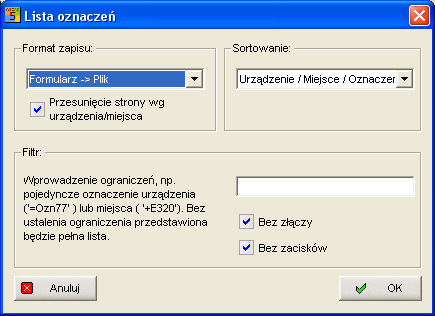 Spis zawartości Zostanie stworzona lista (zestawienie), w której zawarte są określone informacje przyjęte z kaŝdego arkusza dokumentacji.