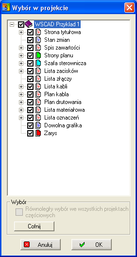 Otwiera się następujące okno dialogowe: Wybieramy interesujące nas rodzaje plików i wciskamy 'OK'.