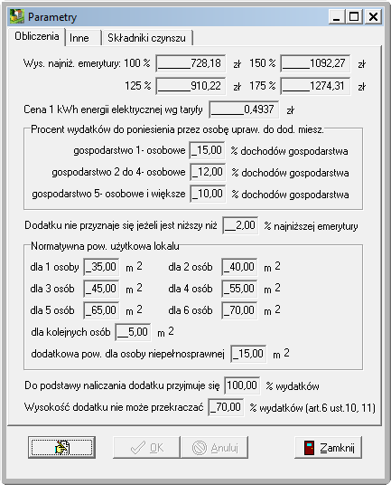 CHEOPS dodatki mieszkaniowe v.