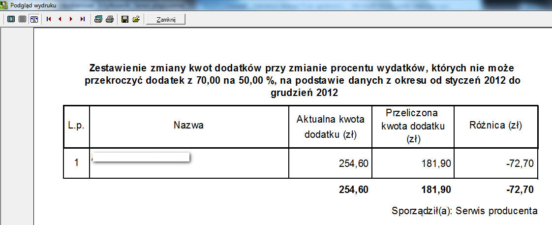 po ustaleniu wartości zmieniających się parametrów wybieramy