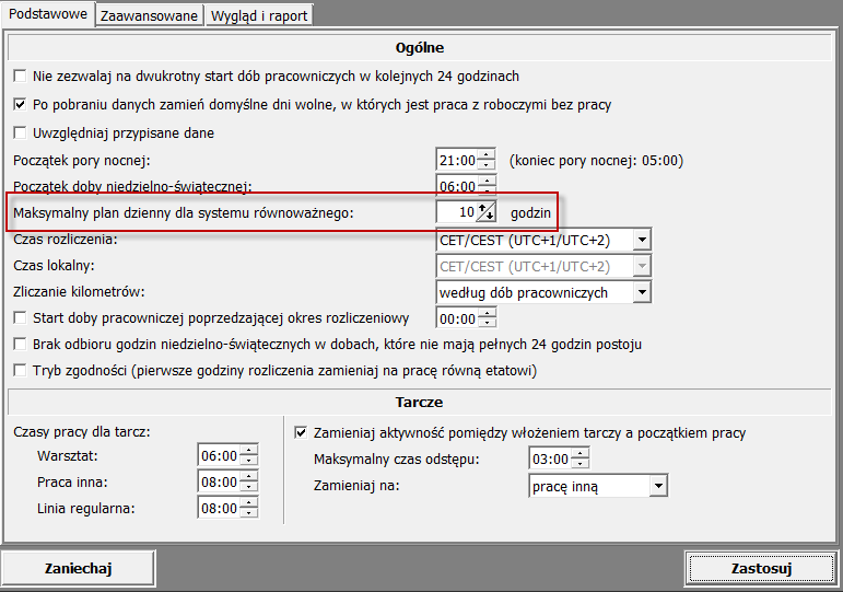 S t r o n a 3 W przypadku systemu równoważnego możliwe jest określenie maksymalnego wymiaru pracy od 9 do 12 godzin w zależności od rodzaju wykonywanego przewozu.