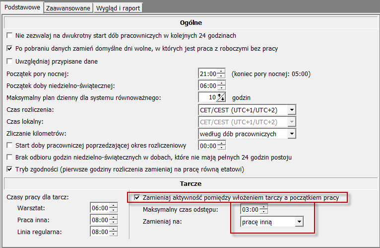 S t r o n a 35 W przypadku wykresówek możliwe jest określenie, jak należy rozliczać czas pomiędzy włożeniem wykresówki do tachografu a pierwszą aktywnością na tarczy.