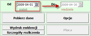 S t r o n a 8 Na zielonym tle możliwy jest wybór daty początkowej raportu.