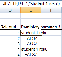 W przypadku, gdy argument warunek_logiczny ma wartość FAŁSZ i argument wartość_jeżeli_fałsz jest pominięty, tj.