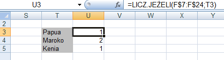 Wartość to iloczyn ilości i ceny, czyli do komórki H7 wprowadzić trzeba wzór: =E7*G7. Cło liczone jest tylko dla owoców z importu, stąd użycie funkcji JEŻELI.