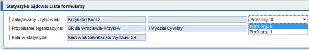 2. Nowe przypisanie powinno być zapisane na profilu 0 chodzi o to, żeby użytkownik po zalogowaniu miał od razu dostęp do danych z aktualnie przypisanego sądu.