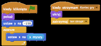 Poszczególne skrypty mogą wyglądać następująco: Skrypt piłki: Skrypty