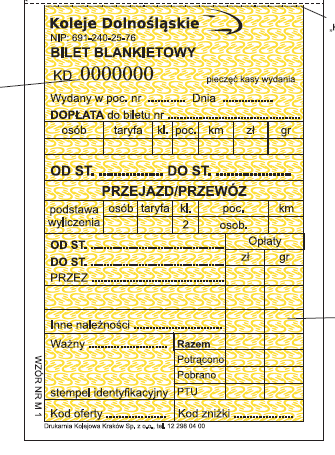 Wzór druku M-1 stosowanego