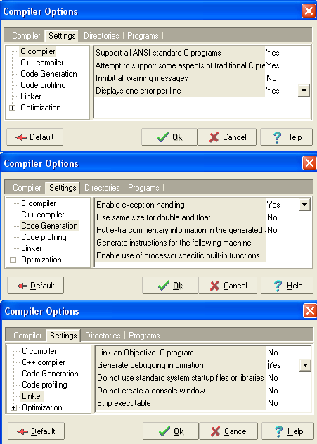 2. Konfiguracja środowiska programistycznego Dev-C++ Z menu głównego wybieramy Tools -> Compiler Options. Przechodzimy na zakładkę Settings.