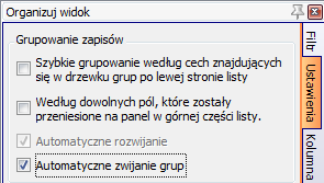 Kasowanie filtra Ctrl+Shift+F Filtr kasowany jest poprzez ponowne uruchomienie filtra i wciśnięcie klawisza Usuń filtr lub poprzez wyjście z listy.