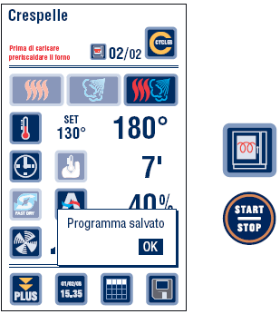 * Wybrać typ gotowania dla nowego cyklu bezpośrednio na panelu dotykowym, ustawić wybrane parametry, jak przy cyklu poprzednim.