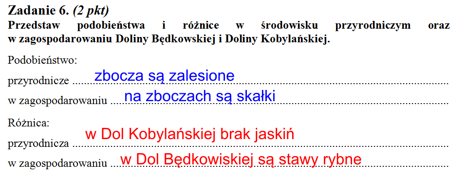 Formułowanie odpowiedzi do zadań sprawdzających umiejętność porównywania Formułując różnice, należy odnosić się