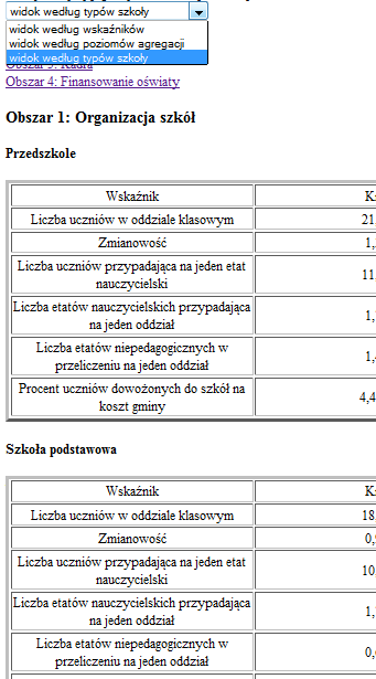 Widk wg typów szkły Największą zaletą teg widku jest mżliwśd przeanalizwania wszystkich wskaźników