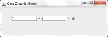 Przykład aplikacji z GUI public static void main(string[] args) { javax.swing.