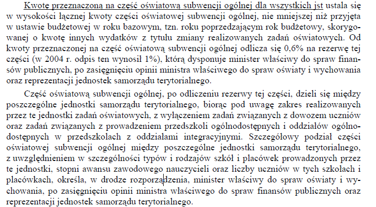 część światwa 2) w przypadku wjewództw: część wyrównawcza część reginalna część światwa Część wyrównawcza subwencji gólnej składa się z: kwty pdstawwej kwty uzupełniającej Śrdki części równważącej