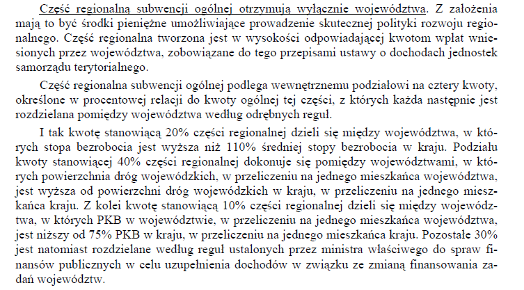 W budżecie pastwa funkcjnuje rezerwa subwencji gólnej.