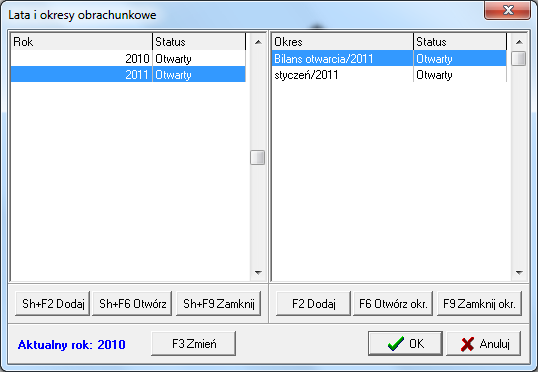 Następnie możemy skorzystać z dostępnej funkcji serwisowej KS-FKW -> Administrator -> Serwis -> F9 Stawki VAT 2011 ->