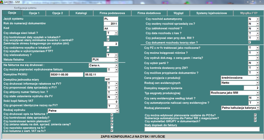 8.1.1. ZAKŁADKA OPCJE Rysunek 163. Opcje Na zakładce Opcje znajdują się podstawowe parametry systemu oraz opcje dotyczące dokumentów magazynowych i sprzedaży.