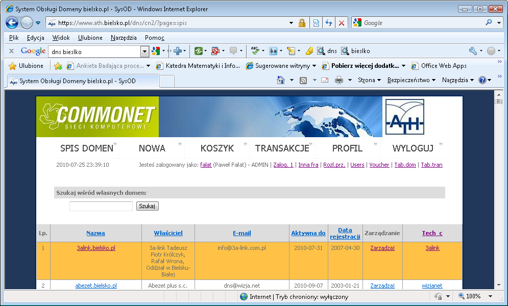 Rys 1. System obsługi domen 2.