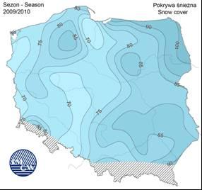 Charakterystyka klimatologiczna okresu poprzedzającego wystąpienie powodzi w roku 2010 Mirosław Miętus Suma opadów atmosferycznych w okresie od grudnia 2009 do lutego 2010 kształtowała się między 87