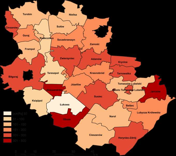 Dotacja EU na 1 mieszkaoca *zł+ projekty gminne 111/212 projektów 30/30 gmin od