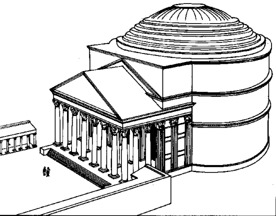 PANTEON przedsionek kolumnowy portyk zwieńczony frontonem