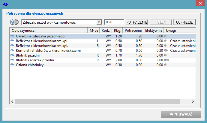 Funkcje specjalne: Poprzez zaznaczenie znajdującego się w tym oknie checkboxa wyłącza się automatykę korekt (jeśli w danym pojeździe ona występuje!).