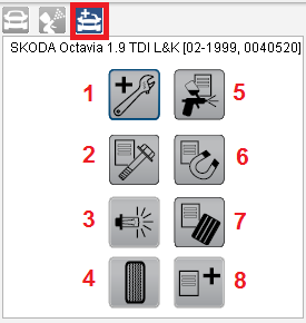 Obok nazwy części, w nawiasie, pojawi się nazwa strefy, do której jest przypisana dana część, Jeśli na liście pojawią się części wyszarzone oznacza to, że są one w bazie danych, ale są niezgodne z