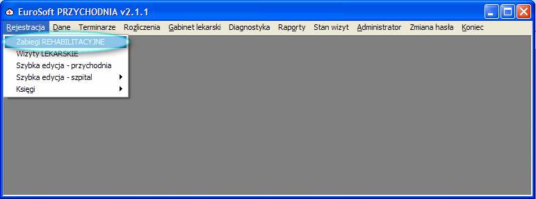 3.2 Rejestracja na zabieg rehabilitacyjny Odrębne miejsce w programie EuroSoft Apteka zajmuje rejestracja