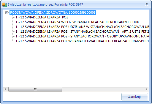 Rysunek 9. Szczegóły pozycji umowy. Sprawozdawczośd NFZ. Z jej poziomu dostępne są parametry zakresu świadczeń, wchodzące w jego skład pakiety oraz plan realizacji.