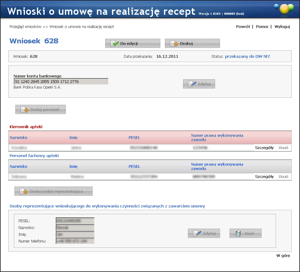 40 Portal Aneksowanie Przycisk pozwala na ponowną edycję wniosku. Do czasu oceny rozpoczęcia oceny wniosku przez OW NFZ można edytować wniosek bez konsekwencji składania nowego wniosku.