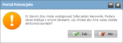 Sposób wykonania w systemie typowych operacj i 49 Podczas dodawania nowego kierownika należy podać okres zatrudnienia na stanowisku kierownika oraz numer telefonu (wymagany).