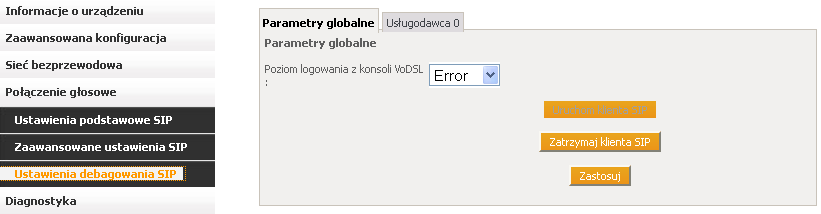 MWI Linia 1 i 2 Porty FXS1 1 FXS2 Włącz lub wyłącza opcję Message-Waiting Indicator (MWI) dla telefonów FXS za pomocą tego pola wyboru.